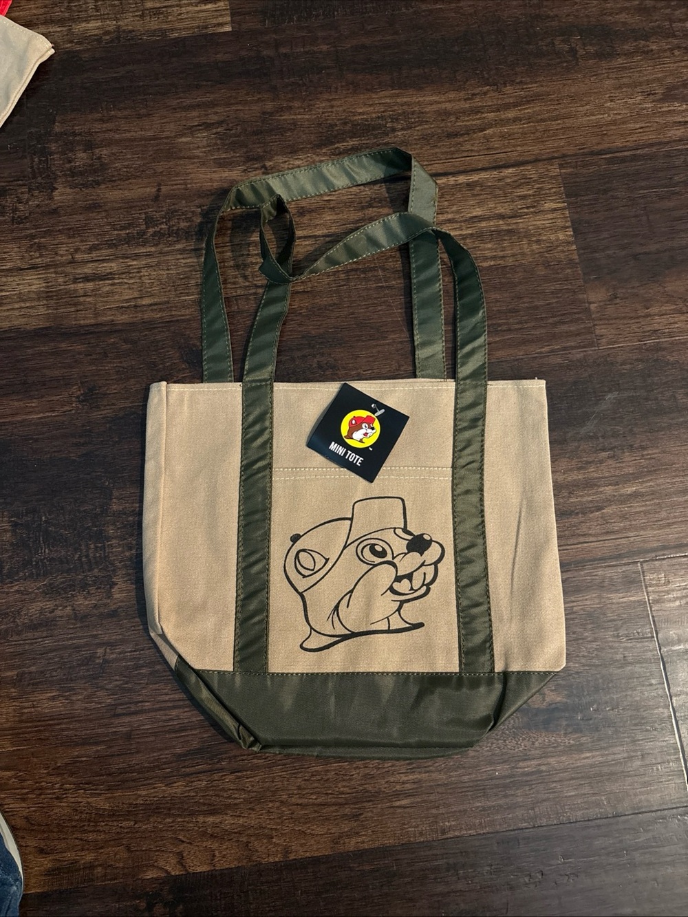 Buc-ee's Mini Tote Bag in Khaki and Olive Green